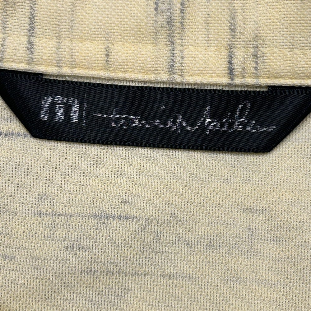 Travis Mathew Men’s Yellow Gray Speckled Polo Shirt L Cotton Polyester - Picture 4 of 9